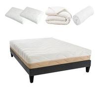 LITERIE - Pack Prêt à dormir LEMAN 90x190 cm - Matelas Mousse hypersoft + Sommier + Accessoires