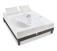 BELLECOUR LITERIE - Pack Prêt à dormir VOSGES 90x190 cm - Matelas Mousse Haute Densité + Sommier + Accessoires
