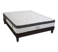 BELLECOUR LITERIE - Pack TIVOLI 140x200 cm - Matelas Mémoire de forme + Sommier Bois + Protège matelas anti punaise G