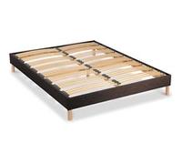 BELLECOUR LITERIE - Sommier à lattes en bois LUMIERE 160x200 cm - Coloris Marron - Livré en kit Marron G