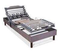 BELLECOUR LITERIE - Sommier électrique ATHENA 70x200 cm - Lattes & Plots Gris anthracite G