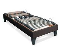 BELLECOUR LITERIE - Sommier électrique ROCHEREAU 70x190 cm - Lattes & Plots Gris G