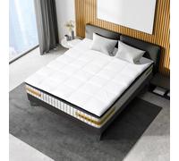 BELLECOUR Literie Surmatelas de Confort Moelleux 160x200 cm - 90% Plumettes & 10% Duvet - 6 cm d’épaisseur - Fabriqué en France et Oeko-Tex