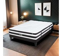 BELLECOUR Matelas Fontainebleau 140x200 cm Literie | Ressorts ensachés + mémoire de Forme | 25 cm épaisseur | Accueil progressif, Soutien Ferme | Fabrication UE
