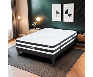 BELLECOUR Matelas Fontainebleau 140x200 cm Literie | Ressorts ensachés + mémoire de Forme | 25 cm épaisseur | Accueil progressif, Soutien Ferme | Fabrication UE