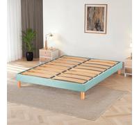 BELLECOUR LITERIE - Sommier à lattes en bois LUMIERE 160x200 cm - Coloris Vert pastel - Livré en kit Vert pastel G