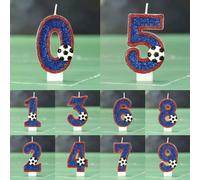 Belles bougies décoratives thème football pour anniversaire, cadeaux de fête, bougies numérotées convenant pour les fêtes, anniversaires et célébrations, bougies créant une atmosphère élégante, numéro