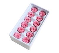 BELLIFFY 12 Pièces Rose Immortelle 3-4cm en Fleur Stabilisée | Décor Romantique et Solide, pour Maison ou Cérémonie, Rose Couleur Rose, Style Beau et Élégant