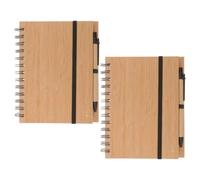 BELLIFFY 2 Ensembles Bloc-notes Pratique Compact en Bambou Signet | Papier Vierge, Style Simple et Élégant, pour Bureau et Étudiants, Lot de Sets de Pièces