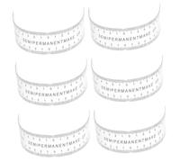 BELLIFFY 6pcs Règle de Mesure de Sourcils en Pvc Transparent Noir, Outil à Pochoir Précis et Facile à Ranger pour Cartographie des Sourcils à Domicile