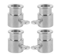BELLIFFY Accessoires de Barbecue de 4 pièces, butées chromées en Fer plaqué pour Broche de Barbecue à gaz, pièces détachées pour Tourne-Broche, Design Stopper pour viandes et Aliments en