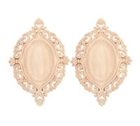 BELLIFFY Appliques Sculptées en Bois 2pcs Beige pour Décoration Traditionnelle de Portes et Armoires, Matériau Synthétique, Mobilier Salon