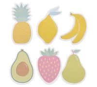 BELLIFFY Autocollants mémo fruits 6pcs papier, lignes pour prise de notes, adaptés à l'école et activités créatives DIY, design ludique et décoratif