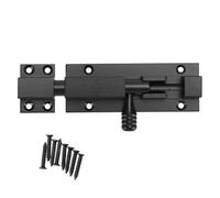 BELLIFFY Boulon Coulissant Alliage Aluminium Noir Verrou de Sécurité Antirouille pour Porte Extérieure Résistant et Facile à Installer