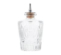 BELLIFFY Bouteille en Verre avec Bouchon Amovible et Joint Étanche pour Bitters Flacon Rétro Embossé Transparent Accessoire Léger pour Hôtel et Maison pour Cocktails