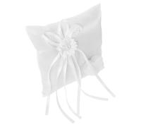 BELLIFFY Coussin Blanc Carré D'alliances pour Mariage en Tissu | 1 Pièce, Design Floral Romantique, Réutilisable et Facile à Transporter, pour Couple Lors D'une Cérémonie