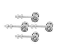 BELLIFFY Galet Porte Coulissante en Alliage Double Roulement, Roulettes de Porte-fenêtre Coulissante M8x60, 4pcs pour Chariot de Rail Suspendu, Usage Garage et Maison