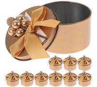 BELLIFFY Lot de 10 Boîtes à Bonbons en Tôle Légère Ruban Doré, Boîte Cadeau Mariage et Fête, Rangement Simple et Élégant pour Célébrations
