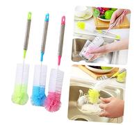 BELLIFFY Lot De 3 Brosses À Bouteille Rondes Flexibles En Nylon Robuste Pour Le Nettoyage Des Bouteilles D'eau Des Tasses Couleur Aléatoire