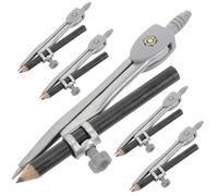 BELLIFFY Lot de 5 compas à dessin en plastique, instruments de précision pour élèves, poignée antidérapante, adaptés au dessin technique en école et bureau