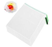 BELLIFFY Lot de 6 Paquet à Fruits et Légumes en Maille Polyester Blanc avec Cordon de Serrage Portable Cuisine et Marché Fermier