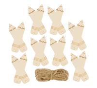 BELLIFFY Marque-pages en bois non peint Lot de 30 pièces avec corde en jute pour activités DIY et décoration en forme de crayon surface lisse