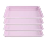 BELLIFFY Plateau à Outils Lot de 4 Pièces pour Nail Art en Acier Inoxydable Rectangulaire Solution de Rangement Solide et Polyvalente pour Table de