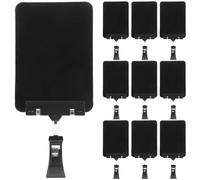 BELLIFFY Porte-étiquettes à clipser 10 pièces en plastique noir, support à pince pour affiche prix professionnel, utilisation en fruit shop et pour produits frais