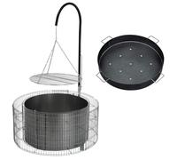 bellissa 95580 Foyer et barbecue en gabion, brasero avec bac à charbon, diamètre : 92/72 cm, hauteur : 40 cm