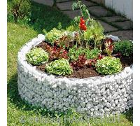 bellissa Parterre surélevé en Gabion Rond - 95565 - jardinière en Cage à Pierre Ronde - kit avec Film de séparation Inclus - diamètre 92/72 cm, Hauteur 40 cm