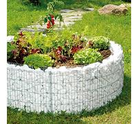 bellissa Parterre surélevé Rond en Gabion - 95567 - jardinière Ronde en Cage à Pierre - kit de Construction, Film de séparation Inclus - diamètre 146/126 cm, Hauteur 40 cm
