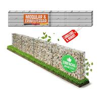 bellissa set pour mur-gabion - 95550 - mur-gabion, cages à pierres longueur réglable, kit évolutif- 232 x 10 x 40 cm