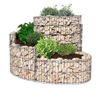 bellissa Spirale aromatique en Gabion La Petite - 95605 - Cage Pierre Jardin aromatique - matériaux, Dont Film de séparation, résistants au Gel - 110 x 90 x 20/60 cm