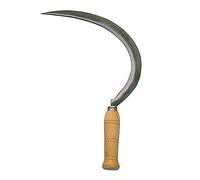 Bellota 2550-0 N - Faucille Dentelée pour Couper l'Herbe et Nettoyer les Mauvaises Herbes, avec Lame en Acier Trempé et Manche en Bois, Outil Agricole Professionnel, Argenté