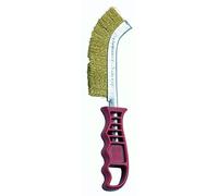 Brosse manuelle étroite en acier laitonné. Fil de fer droit