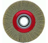 Bellota 50810-12518 - Brosse Circulaire en Fil de Fer pour Décaper - Brosse Rotative en Fil de Fer Laitonné Ondulé et Adaptateurs Multi-axes