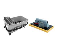 Bellota 58003 - Bac de Nettoyage Professionnel pour travaux de carrelage - Seau avec Roues & 5888 - Taloche de Nettoyage - Taloche avec Eponge pour Carreleurs - avec Poignée Ergonomique