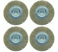 Bellota - Brosse de bricolage circulaire en acier laitonné. Fil de fer ondulé, 100 mm (Lot de 4)