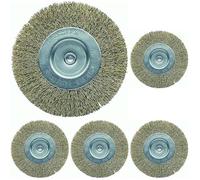 Bellota - Brosse de bricolage circulaire en acier laitonné. Fil de fer ondulé (Lot de 5)