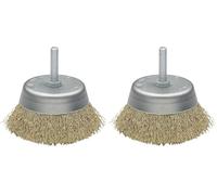 Bellota Brosse de bricolage tasse en acier laitonné. Fil de fer ondulé (Lot de 2)