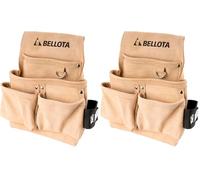 BELLOTA PC4BOL - Sac Porte-Outils en Cuir avec 4 Poches, logement pour Marteau et flexmètre