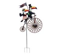 BELOWSYALER Moulin à vent en métal inspiré du cyclisme avian, parfait pour la décoration de cour et de porche, sculpture de mouvement de vent d'herbe