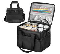 BELOWSYALER Sac de transport compact en tissu Oxford pour 8 bocaux pour le camping et un usage quotidien - Sac à boissons multi-compartiments