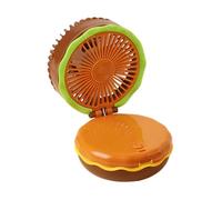 BELOWSYALER Ventilateur de table portable à batterie en forme de hamburger à vitesse unique pour bureau de chevet ou activité de plein air