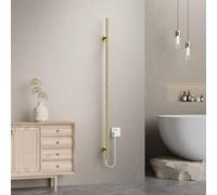 Belrad Rod sèche-serviettes à barre - 150x6,3x12,7 cm - électrique - simple - 60w - 2,5 cm - or brossé HS1500BG