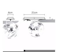 Beluga Applique murale/Plafonnier Double Transparent