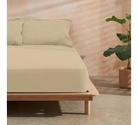 Belum | Drap-Housse Taupe en microsatin pour lit de 90 cm, Dimensions du Drap-Housse : 90 x 200 cm + 30 cm de Bonnet, Drap-Housse Ajustable Extra Doux au Toucher, résistant au rétrécissement, à la