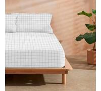 BELUM - Drap plat Bretagne 100% coton pour lit de 105 cm, drap-housse 175 fils