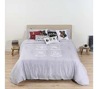 BELUM | Housse de couette avec boutons 100% coton modèle Hogwarts Shields Lit de 180 cm (260 x 240 cm) ; housse de couette légère et confortable ; housse de couette sous licence officielle