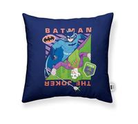 BELUM | Housse de Coussin Batman | Tissu Half Panama 100% Coton Bio | Fermeture à glissière Invisible | Taille 45 x 45 cm